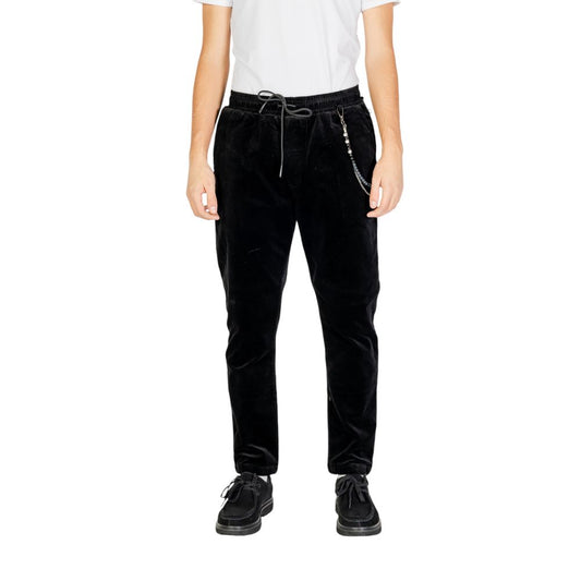 Black Cotton Casual Pants