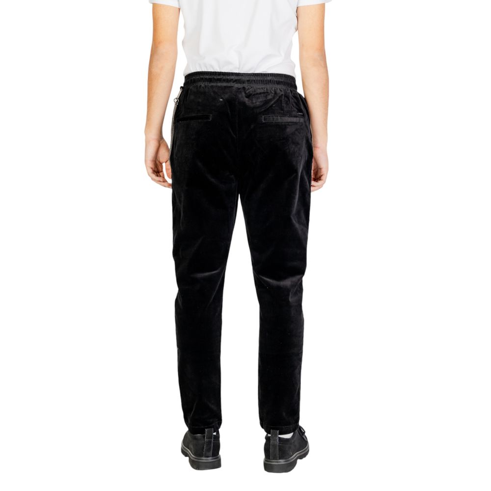 Black Cotton Casual Pants