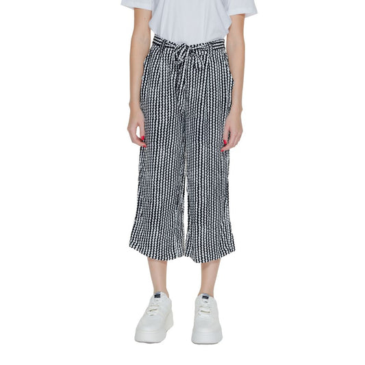 Black Viscose Cropped Pants