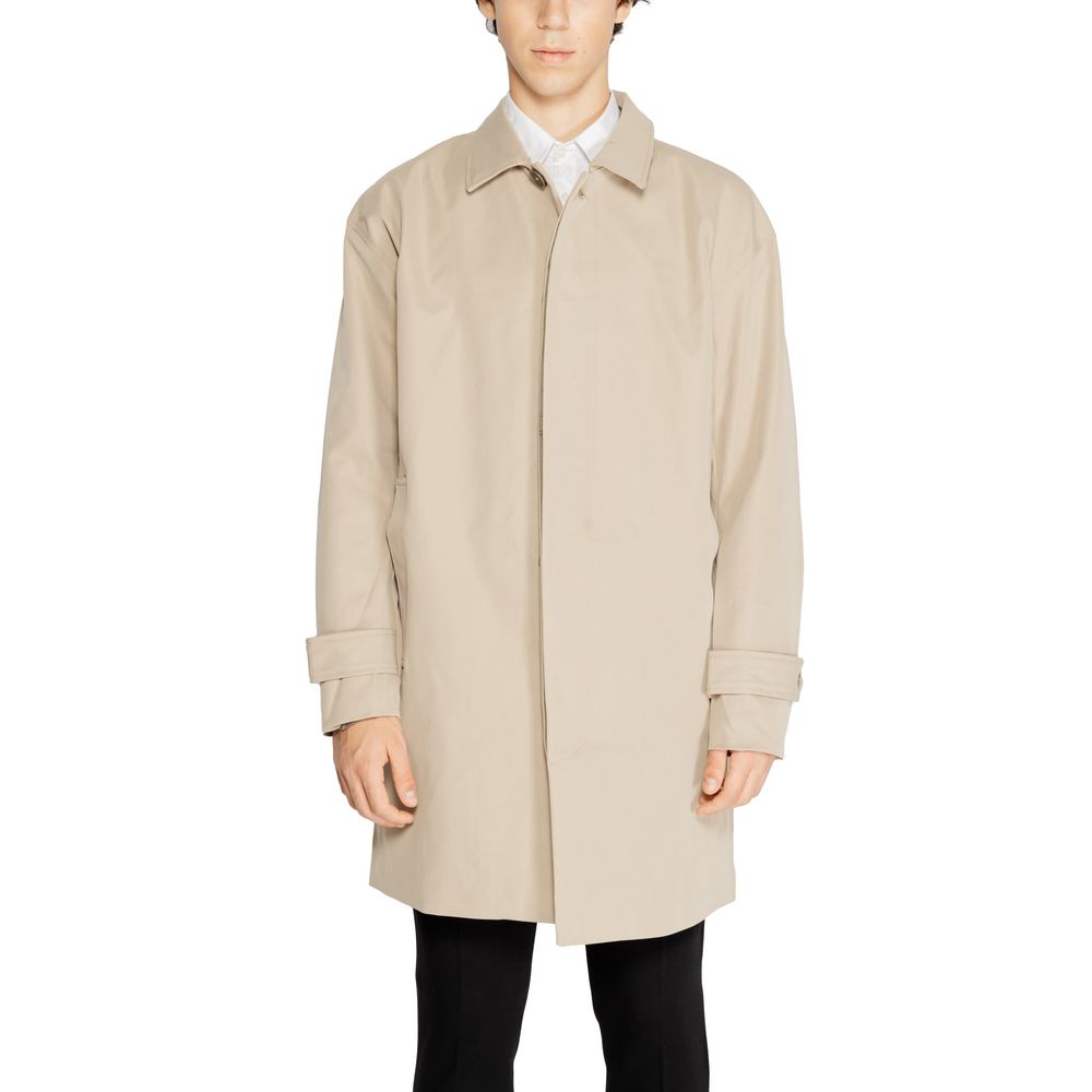 Beige Polyester Trench Coat