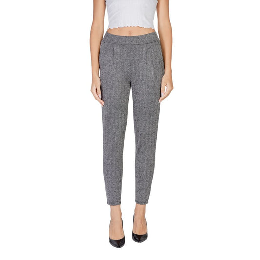 Black Polyester Skinny Pants