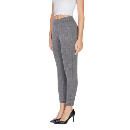 Black Polyester Skinny Pants