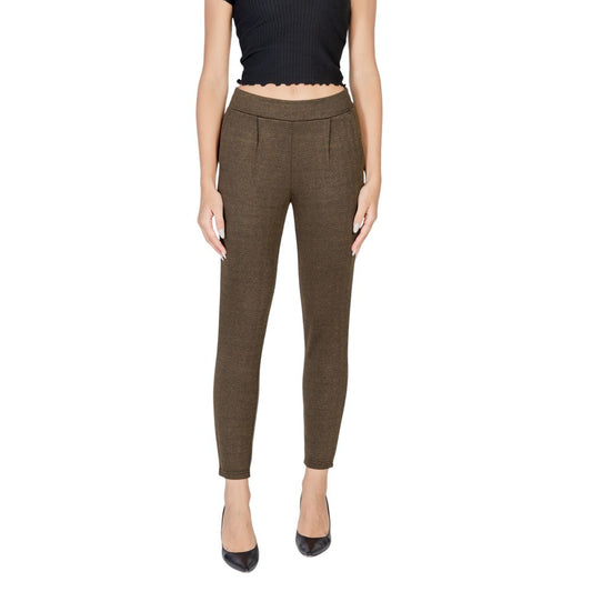 Green Polyester Skinny Pants