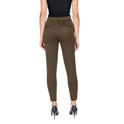 Green Polyester Skinny Pants