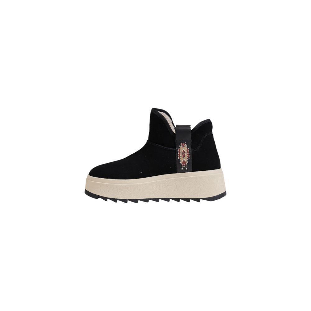 Black Suede Leather Ankle Boots