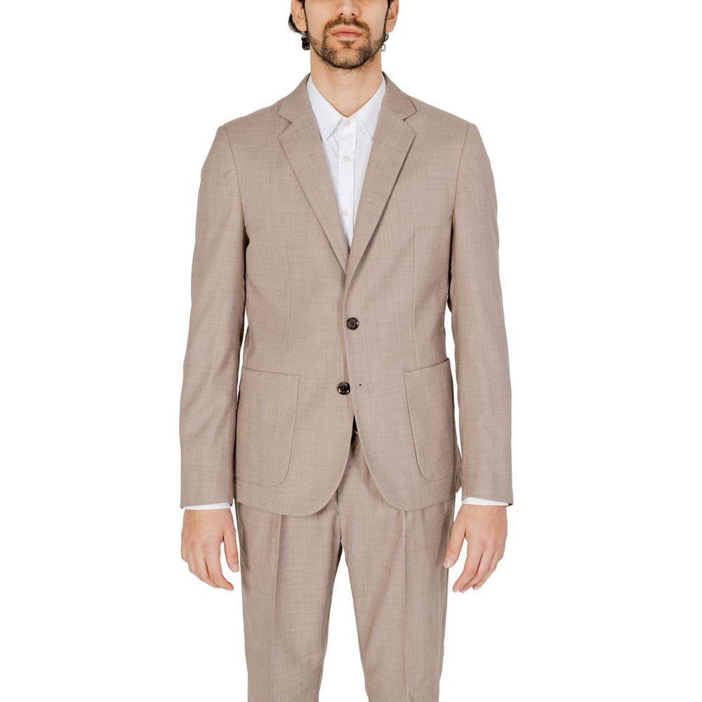 Beige Polyester Blazer