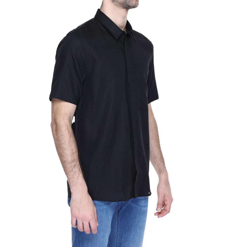 Black Linen Shortsleeve Shirt