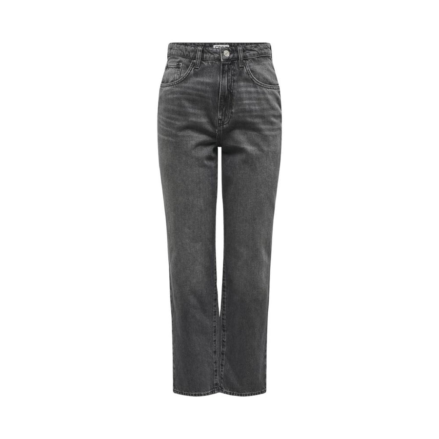 Gray Cotton Mom Jeans