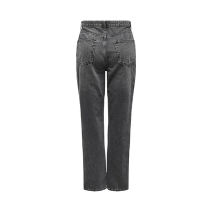 Gray Cotton Mom Jeans