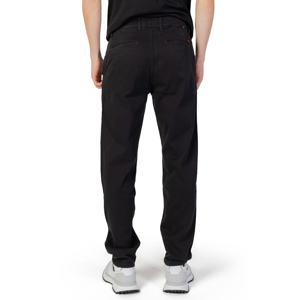 Black Cotton Chino Pants