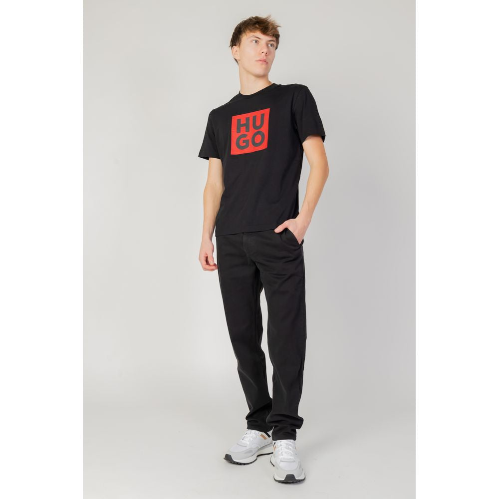 Black Cotton Chino Pants