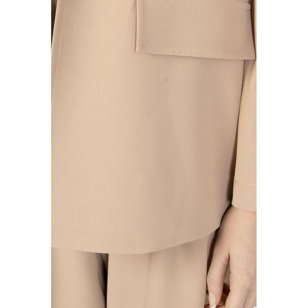 Beige Polyester Blazer