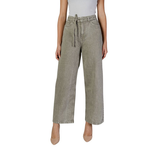 Green Cotton Bootcut Jeans