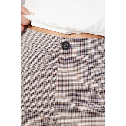 Beige Polyester Flared Pants