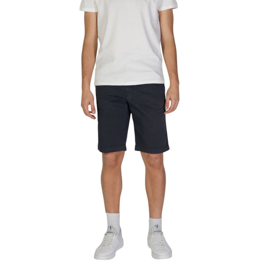 Blue Cotton Bermuda Shorts