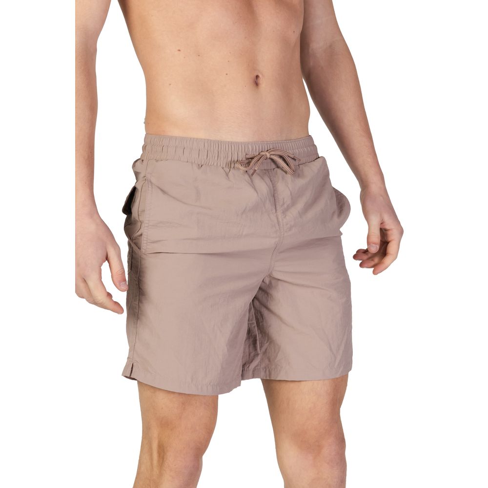 Beige Nylon Swim Shorts