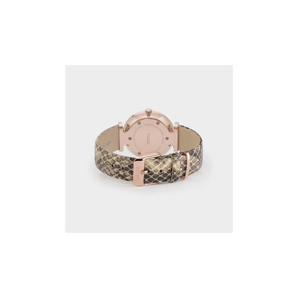 Beige Leather Dress Watch