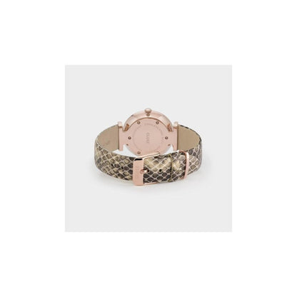 Beige Leather Dress Watch