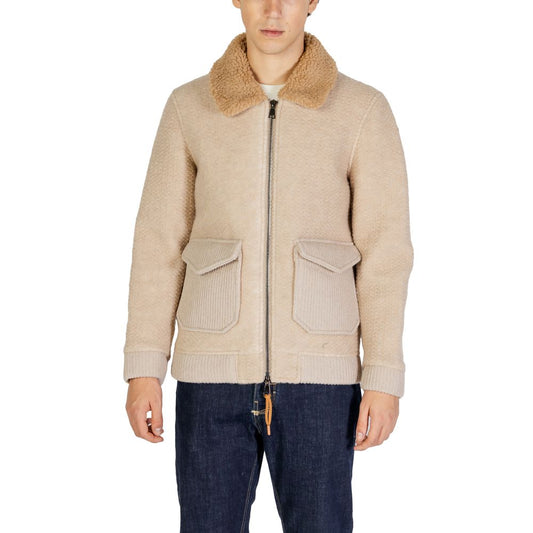 Beige Polyester Jackets & Coat