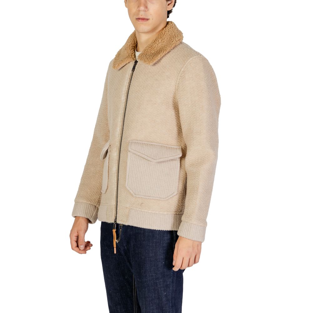Beige Polyester Jackets & Coat