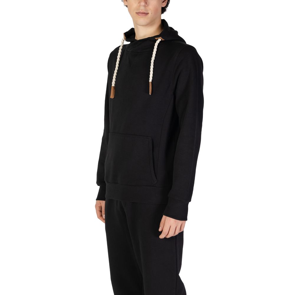 Black Cotton Hoodie