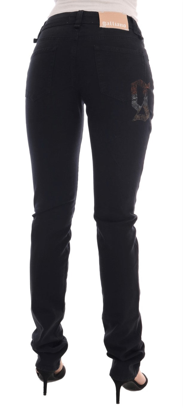 Black Cotton Denim Stretch Regular Fit Jeans
