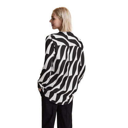 Black And White Viscose Blouse