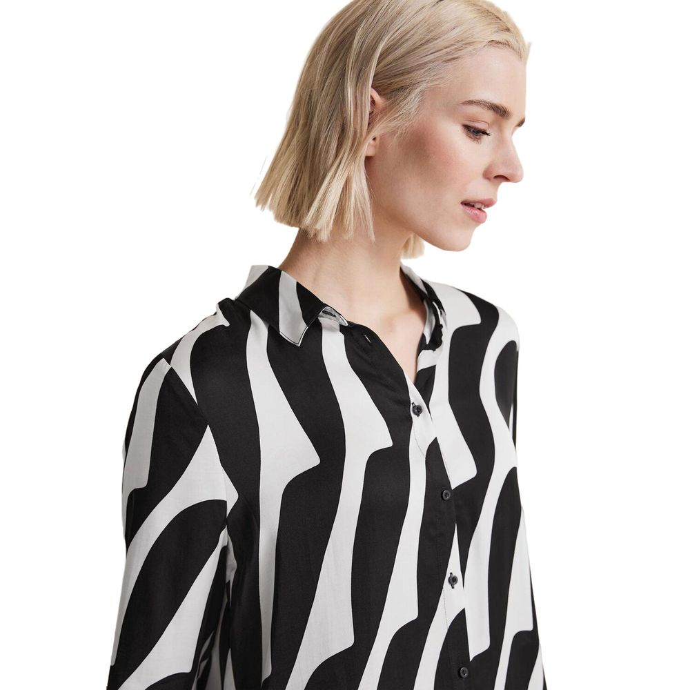 Black And White Viscose Blouse