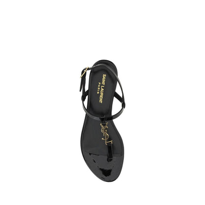 Black Calf Leather Bos Taurus Flat Sandals