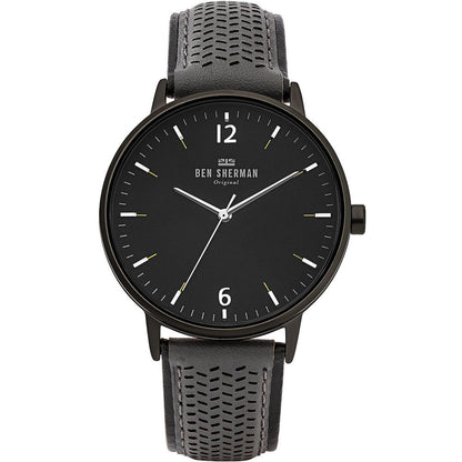 Black Leather Dress Watch