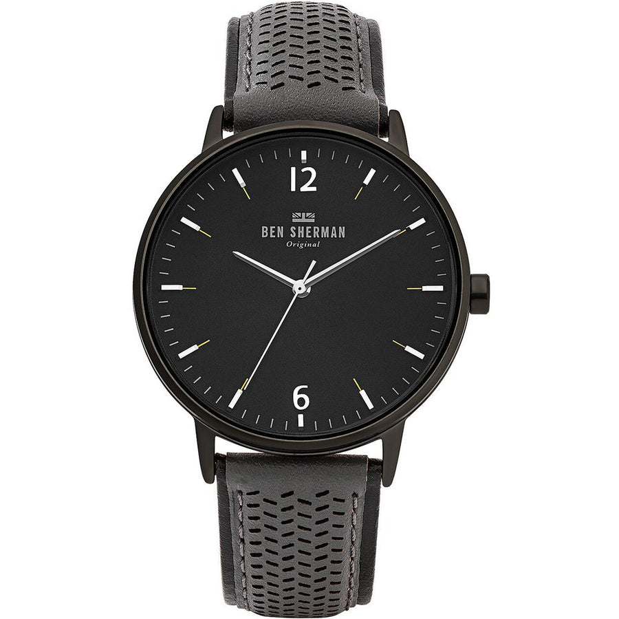 Black Leather Dress Watch