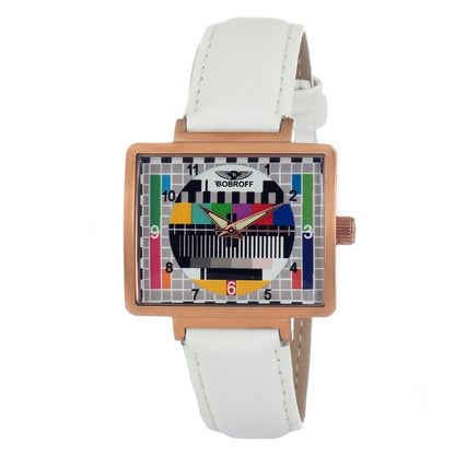 White Leather Dress Watch