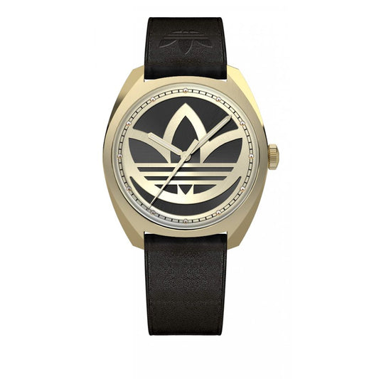 Black Leather Dress Watch