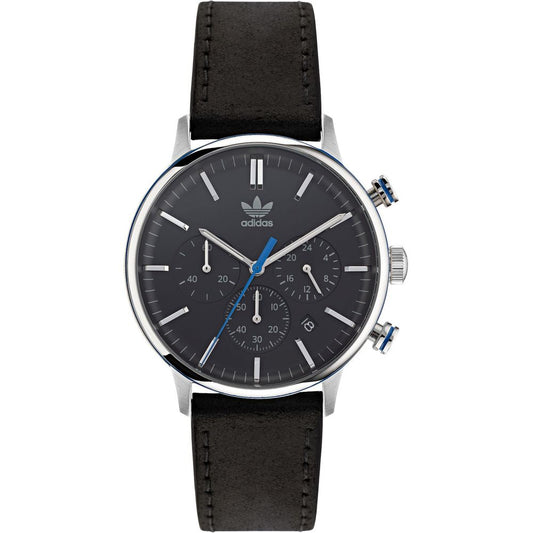 Black Leather Dress Watch