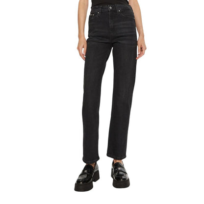 Black Cotton Mom Jeans