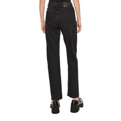 Black Cotton Mom Jeans