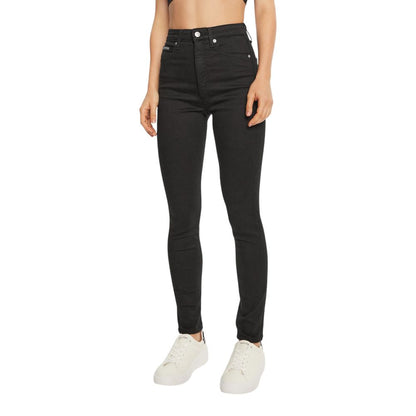 Black Cotton Skinny Jeans