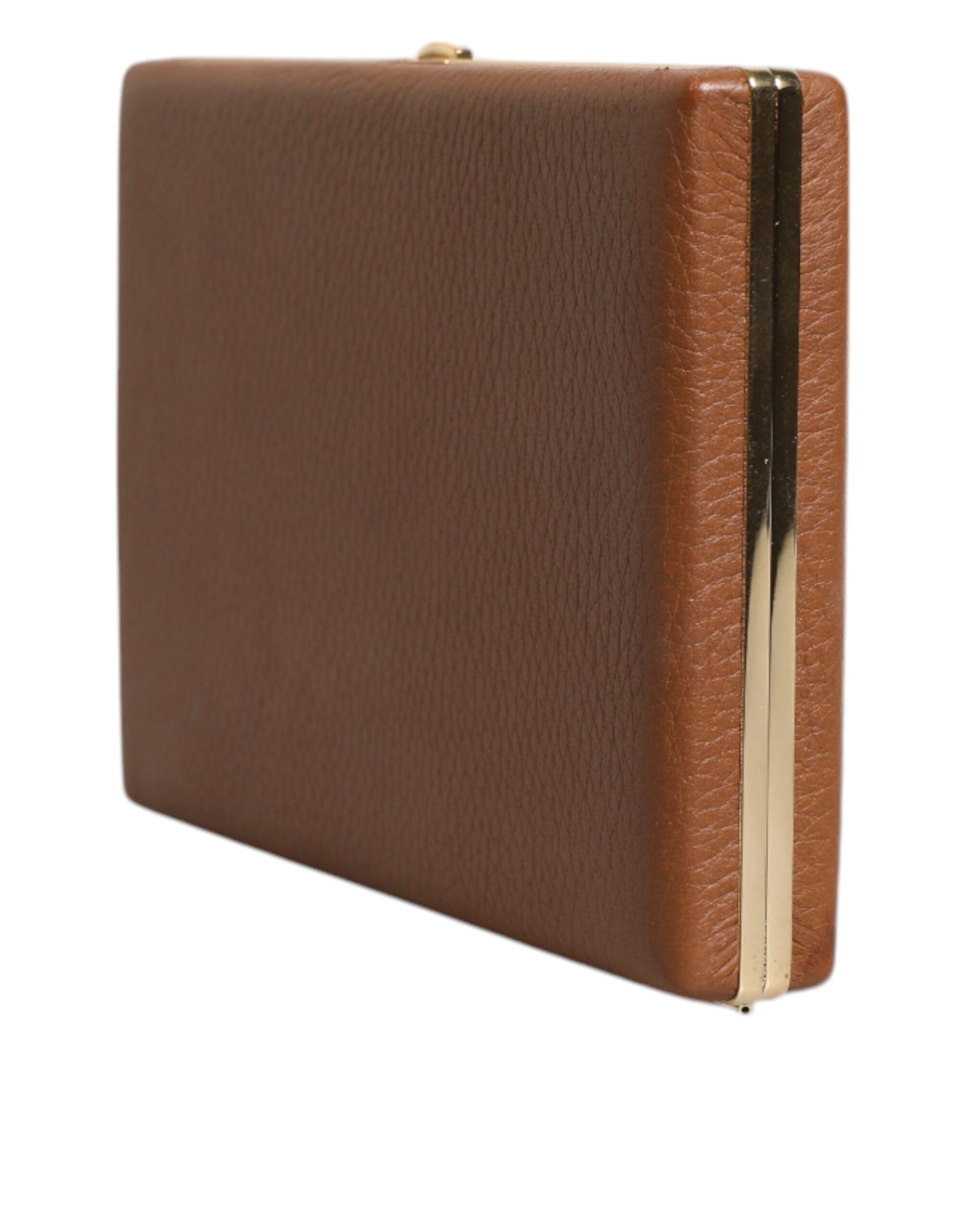 Brown Leather Clutch Evening Crossbody Bag