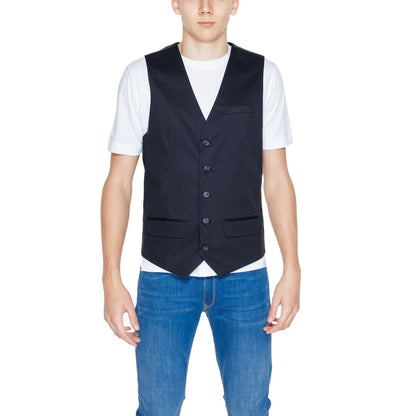 Black Cotton Waistcoat