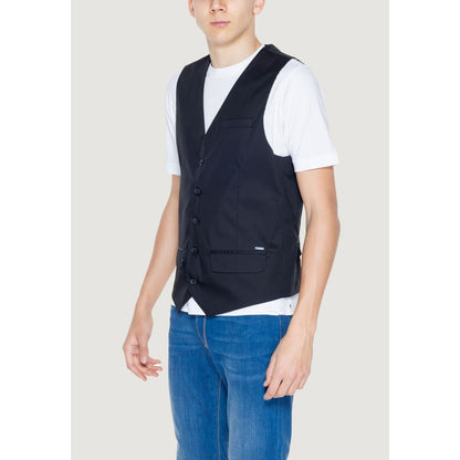 Black Cotton Waistcoat