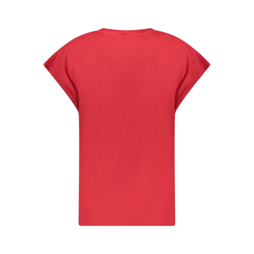Red Cotton Women T-Shirt