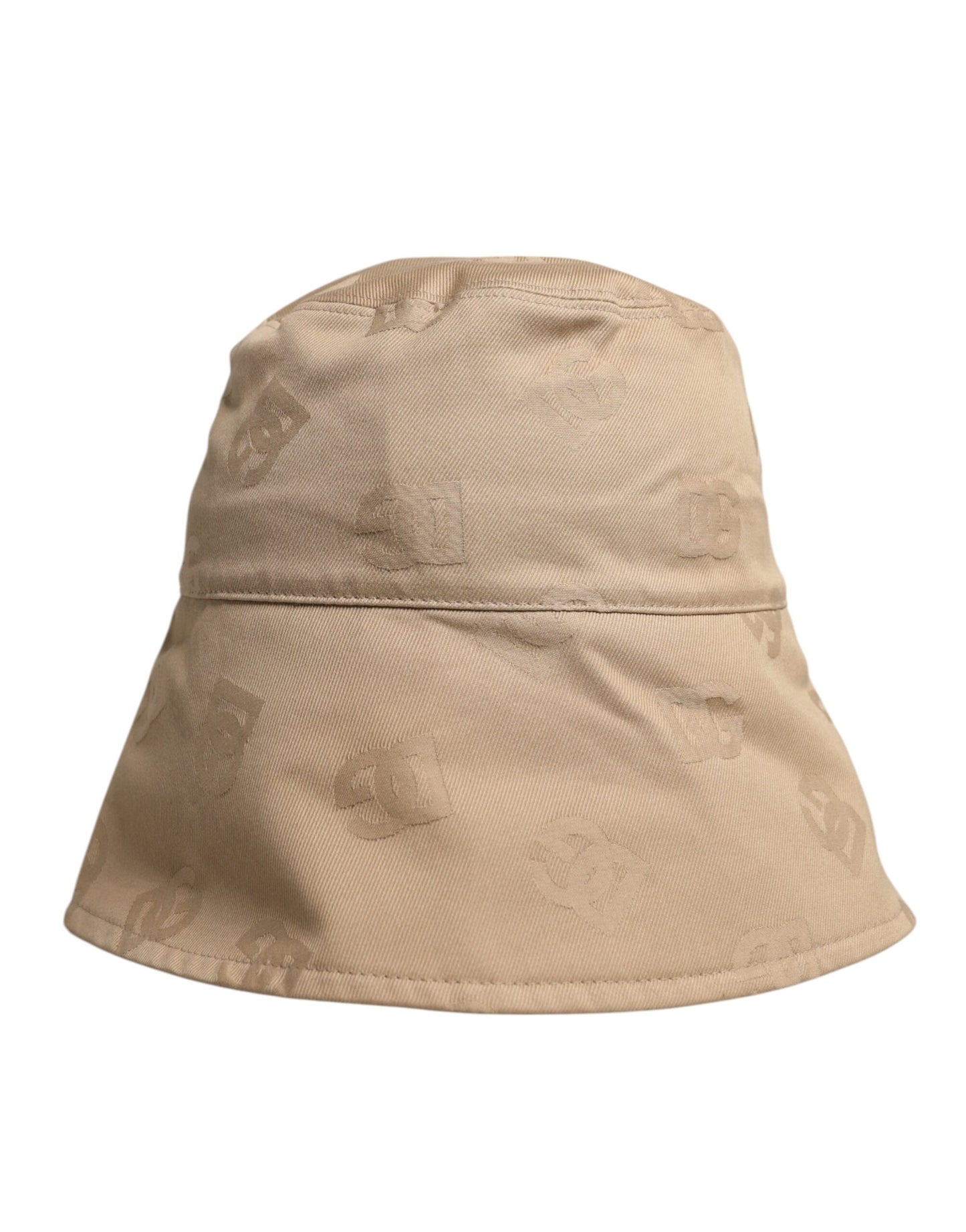 Beige Logo Monogram Cotton Bucket Cap