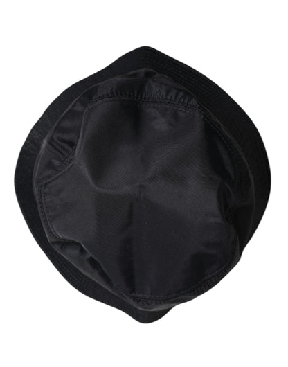 Black Cotton Wide Brim Bucket Hat