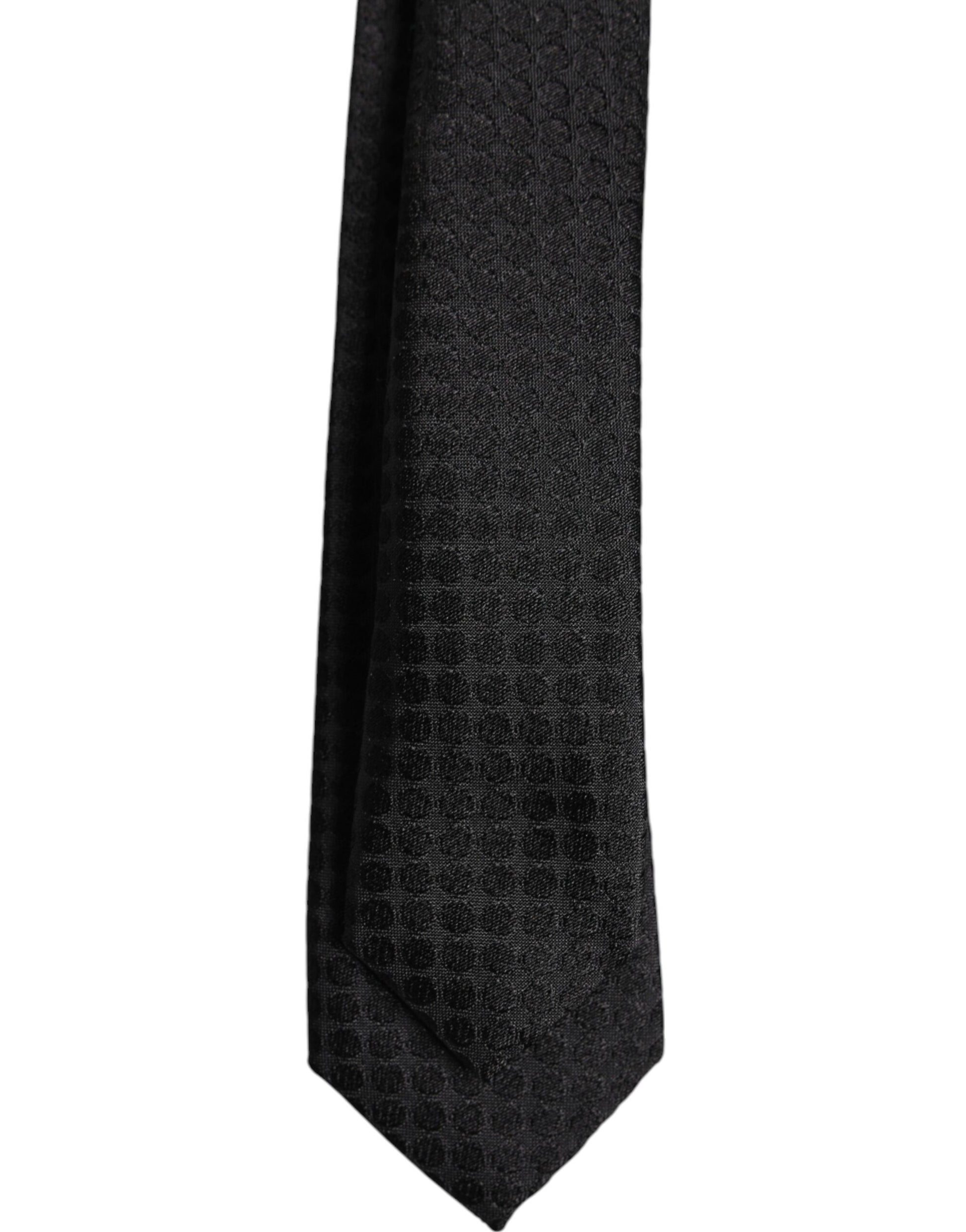 Black Circles Silk Adjustable Necktie Tie