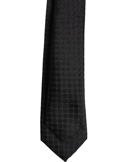 Black Circles Silk Adjustable Necktie Tie