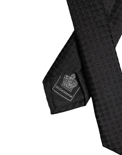 Black Circles Silk Adjustable Necktie Tie