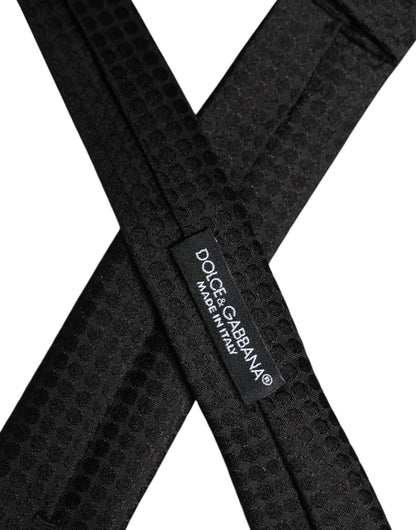 Black Circles Silk Adjustable Necktie Tie