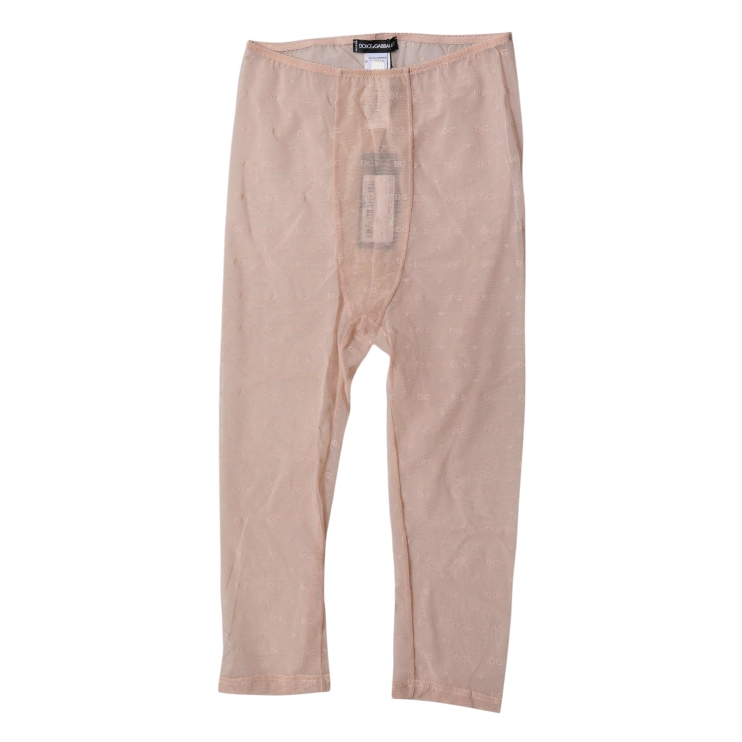 Beige Logo Lace Lingerie Cropped Tights Underwear