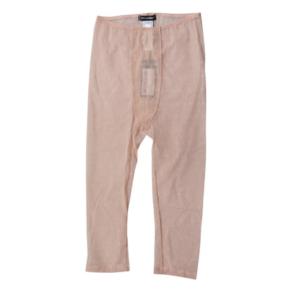 Beige Logo Lace Lingerie Cropped Tights Underwear