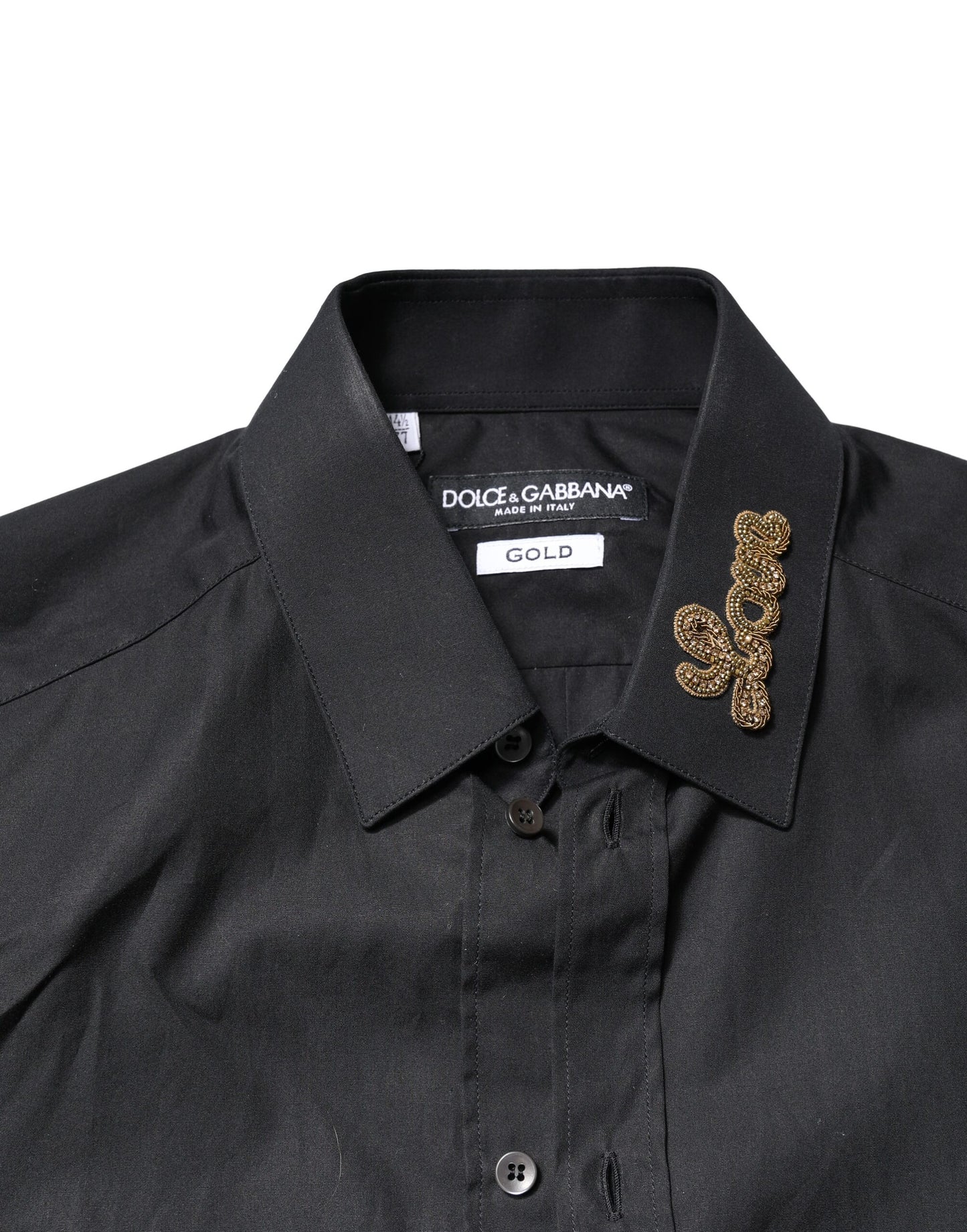 Black Love Embroidery GOLD Formal Dress Shirt